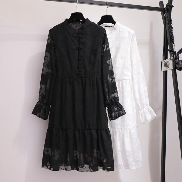 casual dresses 2xl ~ 6xl big isze ladies lace mid-calf length loose mandarin collar and buttons long sleeve party dress b715, Black;gray
casual dresses 2xl ~ 6xl big isze ladies lace mid-calf length loose mandarin collar and buttons long sleeve party dress b715, Black;gray
