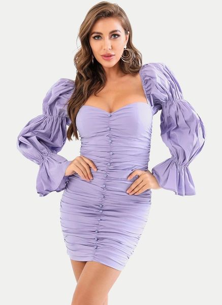 2021 new sinly chic long sleeve purple white women winter designer elegant evening party club vestido nd92, Black;gray
2021 new sinly chic long sleeve purple white women winter designer elegant evening party club vestido nd92, Black;gray