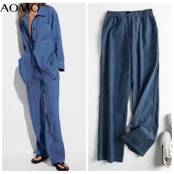 women's jeans aomo 2021 fashion women loose pants long trousers strethy waist pockets buttons female 4c144a, Blue
women's jeans aomo 2021 fashion women loose pants long trousers strethy waist pockets buttons female 4c144a, Blue