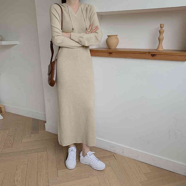 casual dresses colorfaith autumn winter women v-neck hooded korean knitting oversize elegant vintage lady long dr6022 twtc, Black;gray
casual dresses colorfaith autumn winter women v-neck hooded korean knitting oversize elegant vintage lady long dr6022 twtc, Black;gray