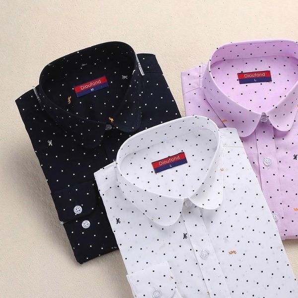 women polka dot blouses cotton long sleeve shirt turn down collar shirt ladies plus size women clothing fashion, White
women polka dot blouses cotton long sleeve shirt turn down collar shirt ladies plus size women clothing fashion, White