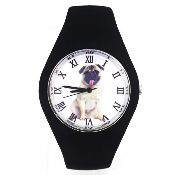wristwatches pet pug dog puppy animal pattern women men fashion silicone band sport quartz wrist watch, Slivery;brown
wristwatches pet pug dog puppy animal pattern women men fashion silicone band sport quartz wrist watch, Slivery;brown