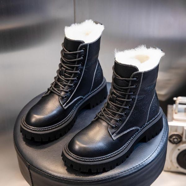 boots women leather winter lace-up shoes for girls 2021;platform combat boots;ladies chunky heels fur shoes;women boots., Black
boots women leather winter lace-up shoes for girls 2021;platform combat boots;ladies chunky heels fur shoes;women boots., Black
