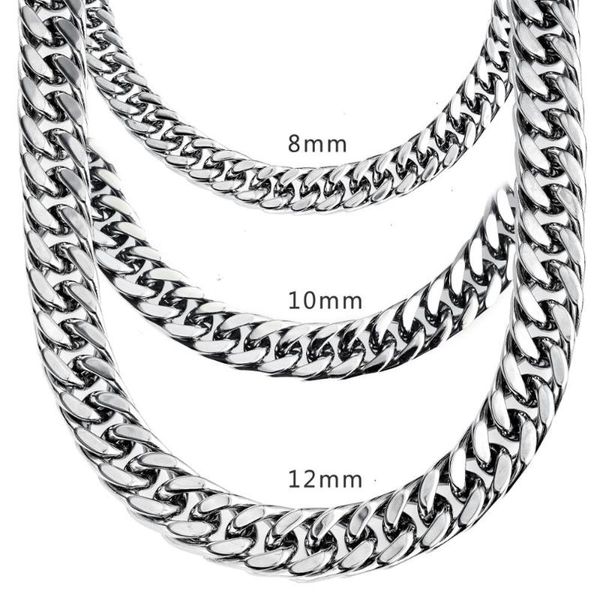 chains 8/10/12/14mm custom size punk cuban link thick chain choker necklace men chunky necklaces for women 2021 hip hop jewelry, Silver
chains 8/10/12/14mm custom size punk cuban link thick chain choker necklace men chunky necklaces for women 2021 hip hop jewelry, Silver