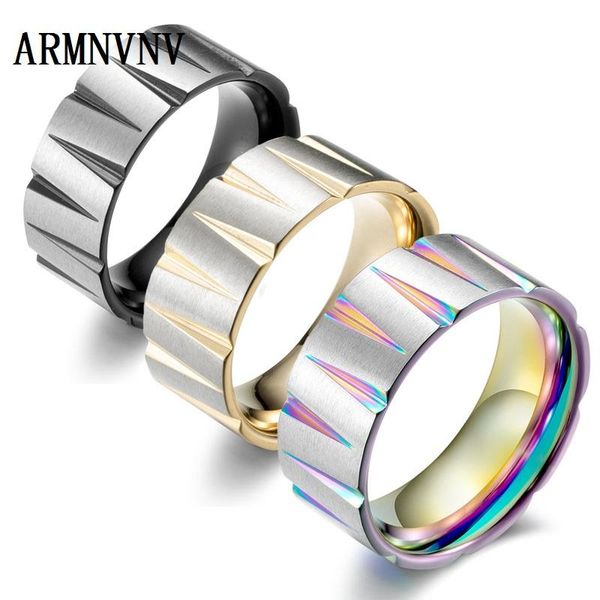 cluster rings armnvnv arrival 316l stainless steel ring for men tapered grooves 9mm width matte titanium multicolor rainbow, Golden;silver
cluster rings armnvnv arrival 316l stainless steel ring for men tapered grooves 9mm width matte titanium multicolor rainbow, Golden;silver