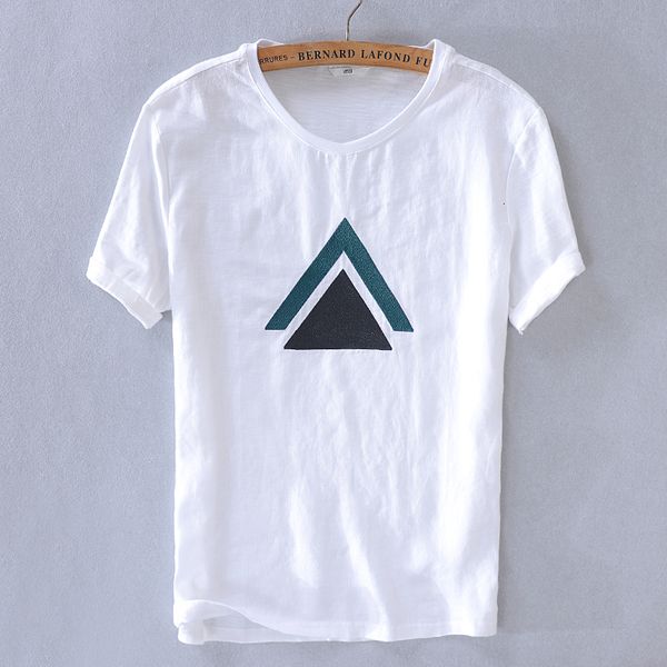 2021 new men's linen round neck casual t-shirt fashion embroidery trend white short-sleeved t shirt brand tshirt male chemise v0rf, White;black
2021 new men's linen round neck casual t-shirt fashion embroidery trend white short-sleeved t shirt brand tshirt male chemise v0rf, White;black