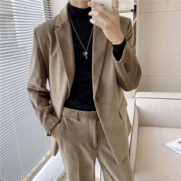 men's suits & blazers oimg autumn light cooked style british solid color velvet suit two-piece wide loose casual small, White;black
men's suits & blazers oimg autumn light cooked style british solid color velvet suit two-piece wide loose casual small, White;black