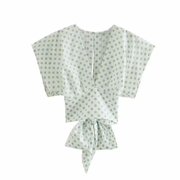 women's blouses & shirts 2021 women green polka dot with bow v-neck vintage short sleeves elegant lady shirt chic crop woman femme, White
women's blouses & shirts 2021 women green polka dot with bow v-neck vintage short sleeves elegant lady shirt chic crop woman femme, White