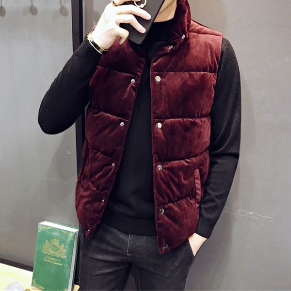 autumn and winter waistcoat men's coat korean fashion camille sleeveless thickened cotton golden down warm vest, Black;white
autumn and winter waistcoat men's coat korean fashion camille sleeveless thickened cotton golden down warm vest, Black;white