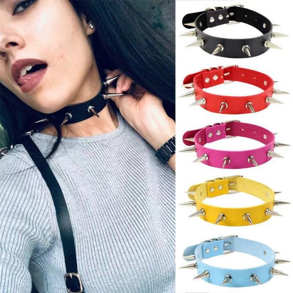belts accessories european and american style nightclub pu leather creative necklace rivet spiked collar clavicle chain, Black;brown
belts accessories european and american style nightclub pu leather creative necklace rivet spiked collar clavicle chain, Black;brown