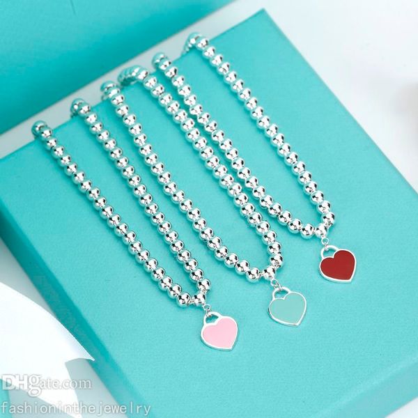 love bracelet designer beaded strands heart blue red pink pendant bracelets gift women girls sterling silver s925 for couples personalized w, Black
love bracelet designer beaded strands heart blue red pink pendant bracelets gift women girls sterling silver s925 for couples personalized w, Black