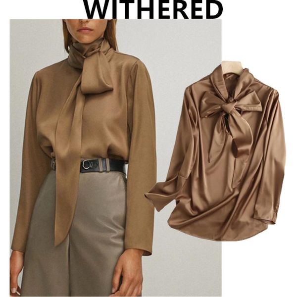 women's blouses & shirts withered autumn blouse women england office lady fashion simple silk elegant bow blusas mujer de moda, White
women's blouses & shirts withered autumn blouse women england office lady fashion simple silk elegant bow blusas mujer de moda, White