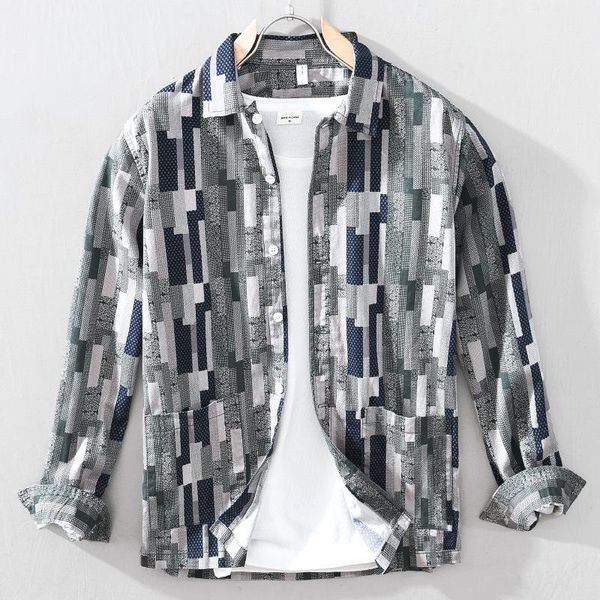 men's casual shirts l2207 men autumn simple vintage floral printing hawaiian style long sleeves cotton plaid lapel male loose blouse, White;black
men's casual shirts l2207 men autumn simple vintage floral printing hawaiian style long sleeves cotton plaid lapel male loose blouse, White;black