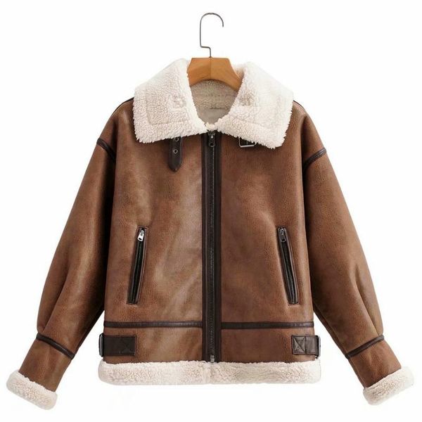 women's leather & faux 2021 women winter loose thick fur sheepskin jackets lady moto biker warm street black cofffee coats
women's leather & faux 2021 women winter loose thick fur sheepskin jackets lady moto biker warm street black cofffee coats