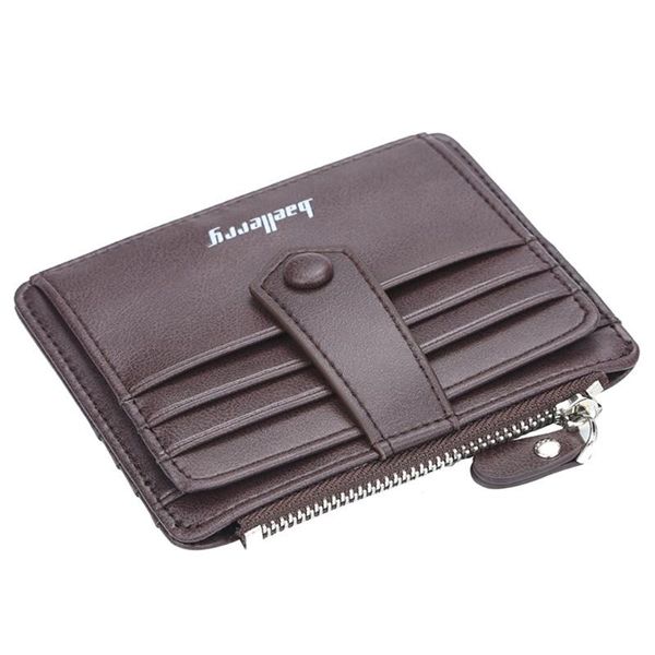 card holders fashion men slim pu leather wallet zipper coin purse holder business change pocket case j60d, Brown;gray
card holders fashion men slim pu leather wallet zipper coin purse holder business change pocket case j60d, Brown;gray