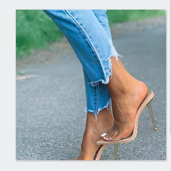 european transparent metal high heeled sandals shoes pumps women size 35-41, Black
european transparent metal high heeled sandals shoes pumps women size 35-41, Black