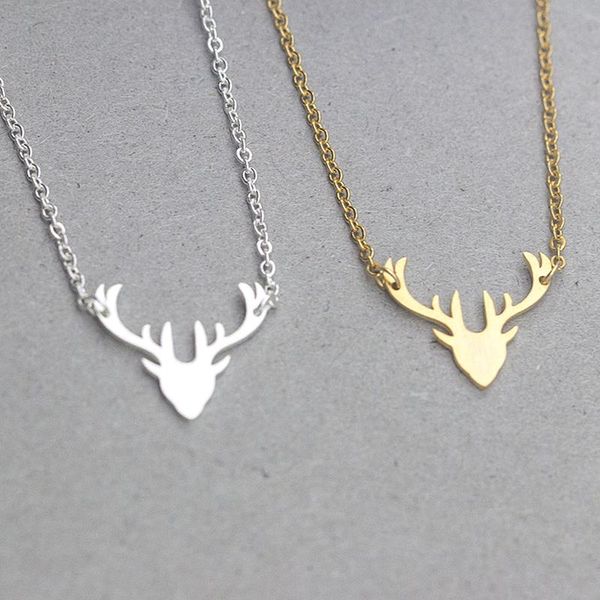 pendant necklaces 10pcs/lot antlers horn necklace for women stainless steel chain choker reindeer christmas gift colar feminino, Silver
pendant necklaces 10pcs/lot antlers horn necklace for women stainless steel chain choker reindeer christmas gift colar feminino, Silver