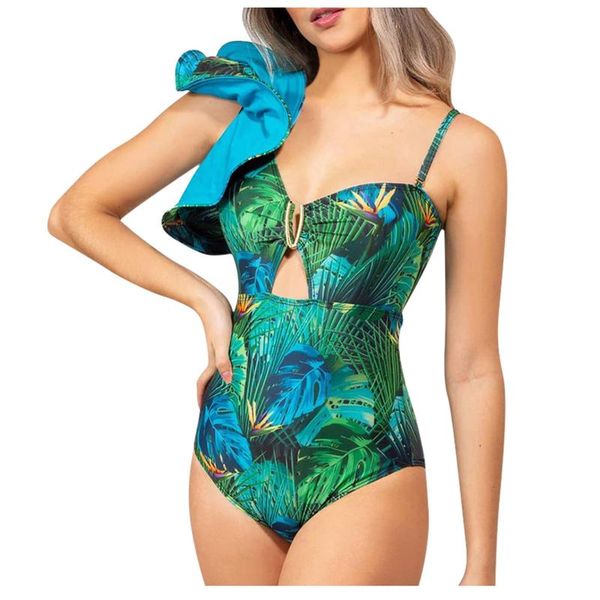 new ruffle one piece swimsuit off the shoulder swimwear women swimsuit deep-v bathing suits beach wear swim suit 2021 
new ruffle one piece swimsuit off the shoulder swimwear women swimsuit deep-v bathing suits beach wear swim suit 2021