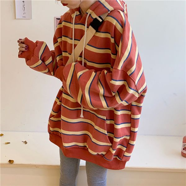 2021 autumn new women's fashion loose and thin color striped fleece hooded sweatshirt 4dep, Black
2021 autumn new women's fashion loose and thin color striped fleece hooded sweatshirt 4dep, Black