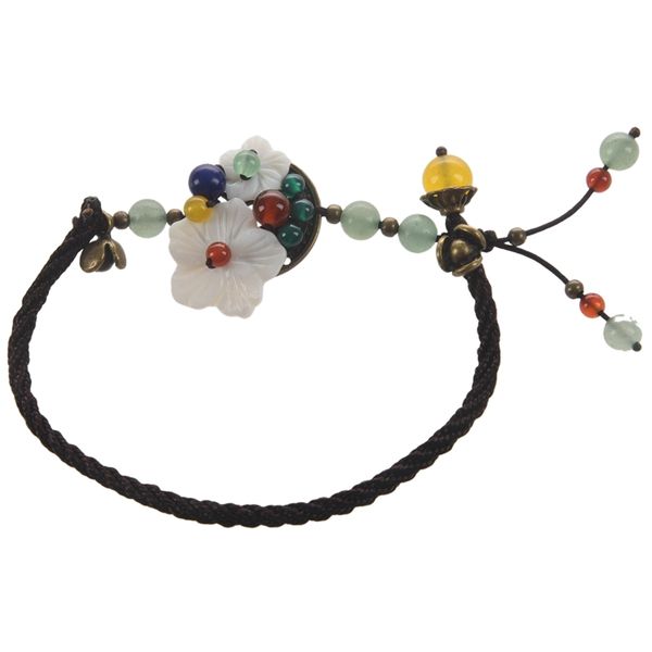 national style fashion hand-knitted anklet female models shell flower dongling jade antique jewelry, Red;blue
national style fashion hand-knitted anklet female models shell flower dongling jade antique jewelry, Red;blue