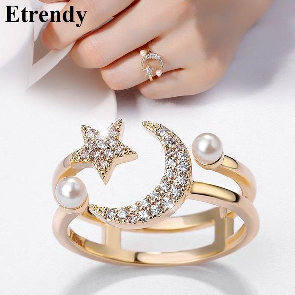 cluster rings personality double layers star moon ring for women 2021 wide statement, Golden;silver
cluster rings personality double layers star moon ring for women 2021 wide statement, Golden;silver
