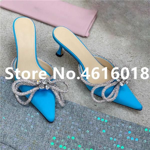 2021 spring summer women shoes crystal party lady high heels brand designer bow tie ponited toe silk sandals mules slipper, Black
2021 spring summer women shoes crystal party lady high heels brand designer bow tie ponited toe silk sandals mules slipper, Black