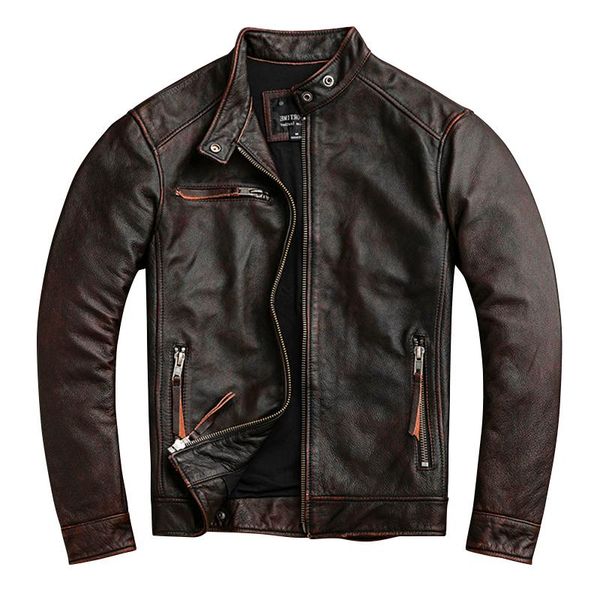 men's leather & faux 2021 vintage brown men slim fit biker's jacket plus size xxxxxl genuine cowhide autumn motorcycle coat, Black
men's leather & faux 2021 vintage brown men slim fit biker's jacket plus size xxxxxl genuine cowhide autumn motorcycle coat, Black
