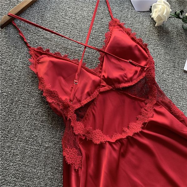lace nightgowns lingerie feminina summer nighty satin silk sleeveless nightwear women sleeping dress underwear & sleepwears, Black;red
lace nightgowns lingerie feminina summer nighty satin silk sleeveless nightwear women sleeping dress underwear & sleepwears, Black;red