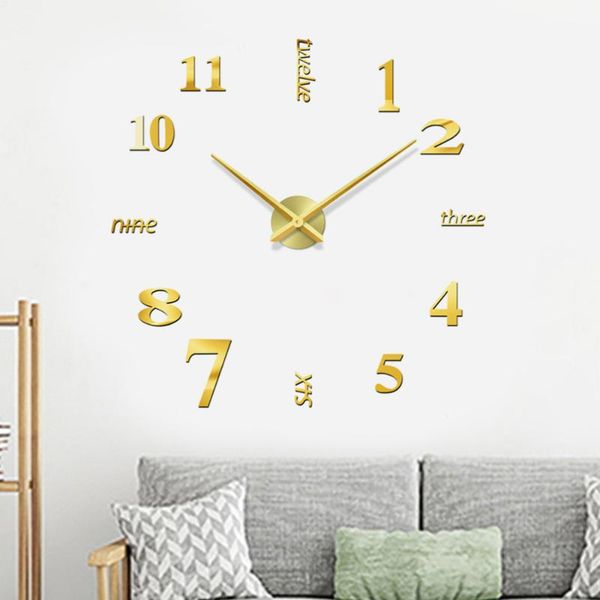 frameless large wall clock diy decorative golden wall living room decor acrylic clock for home office without battery
frameless large wall clock diy decorative golden wall living room decor acrylic clock for home office without battery
