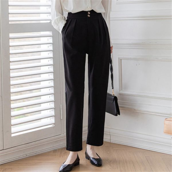 new high waist casual texture trousers gentle korean plus 2021 all match straight lady loose chic thin summer ol pants tg3i, Black;white
new high waist casual texture trousers gentle korean plus 2021 all match straight lady loose chic thin summer ol pants tg3i, Black;white