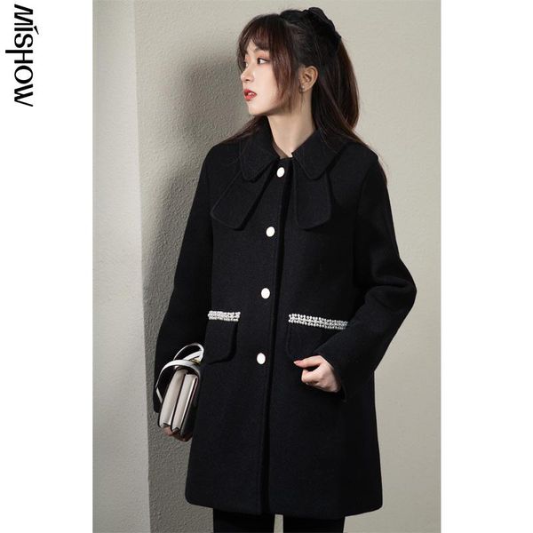 women's wool & blends cmaz 2021 winter coats women solid fashion outdoor streetwear clothing elegant warm outerwear female overcoats mx, Black
women's wool & blends cmaz 2021 winter coats women solid fashion outdoor streetwear clothing elegant warm outerwear female overcoats mx, Black