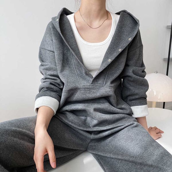 women's two piece pants autumn winter sports two-piece suit khaki gray black hooded sweatershirt + casual elastic waist sweatpants, White
women's two piece pants autumn winter sports two-piece suit khaki gray black hooded sweatershirt + casual elastic waist sweatpants, White