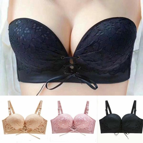 bras womens seamless underwear lace floral bra padded multiway strapless push up adjustable, Red;black
bras womens seamless underwear lace floral bra padded multiway strapless push up adjustable, Red;black