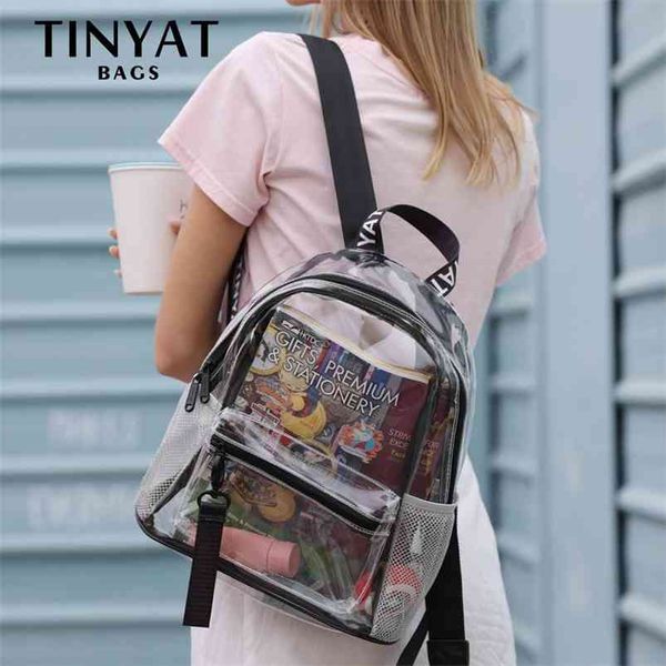 tinyat fashion women's backpack trend female clear backpack solid color pvc waterproof travel bagpack school bag mochila 210922
tinyat fashion women's backpack trend female clear backpack solid color pvc waterproof travel bagpack school bag mochila 210922