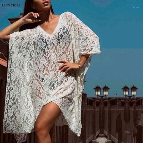women's swimwear 2021 lace tunic bathing suit cover ups pareo beach up sarong swimsuit dress saida de praia bikini #q386, White;black
women's swimwear 2021 lace tunic bathing suit cover ups pareo beach up sarong swimsuit dress saida de praia bikini #q386, White;black