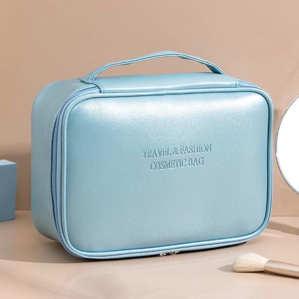 cosmetic bags & cases faux leather waterproof makeup bag travel portable large brushes storage case toiletry organizer with handle
cosmetic bags & cases faux leather waterproof makeup bag travel portable large brushes storage case toiletry organizer with handle