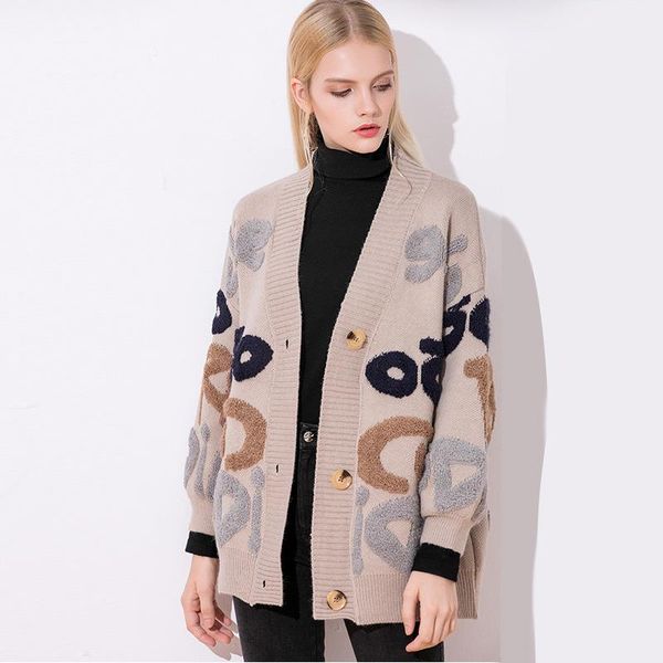 women's sweaters 2021 women clothing v-neck loose embroidery thicken knit cardigans autumn winter england style sweater for female, White;black
women's sweaters 2021 women clothing v-neck loose embroidery thicken knit cardigans autumn winter england style sweater for female, White;black