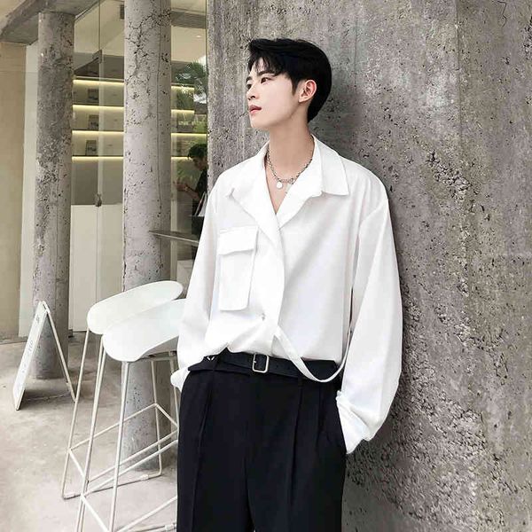 men's casual shirts man silky long sleeve loose oversize streetwear vintage fashion men ribbon black white shirt male blouse nvp9, White;black
men's casual shirts man silky long sleeve loose oversize streetwear vintage fashion men ribbon black white shirt male blouse nvp9, White;black