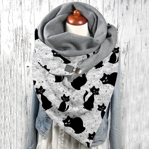 scarves 2021 autumn winter scarf for women cat printing button soft wrap casual warm shawls foulard femme neck bandana, Blue;gray
scarves 2021 autumn winter scarf for women cat printing button soft wrap casual warm shawls foulard femme neck bandana, Blue;gray