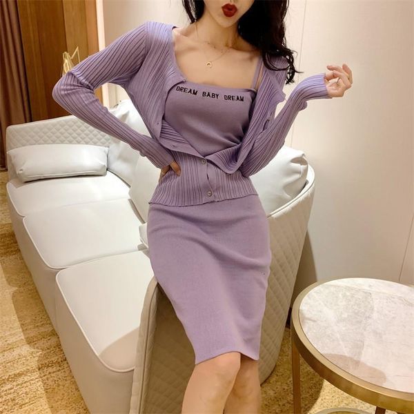 women dress sets female 2021 spring summer spaghetti straps knitted pencil mini dress&thin cardigan suits two pieces sets, Gray
women dress sets female 2021 spring summer spaghetti straps knitted pencil mini dress&thin cardigan suits two pieces sets, Gray