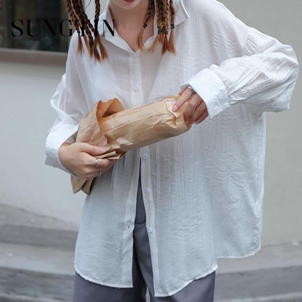 women's blouses & shirts sungtin thin split summer blouse for women loose design long sleeve sun protection korean fashion button shirt, White
women's blouses & shirts sungtin thin split summer blouse for women loose design long sleeve sun protection korean fashion button shirt, White