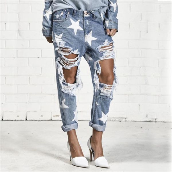 summer boyfriend big hole women jean with five pointed star ripped light blue denim pants
summer boyfriend big hole women jean with five pointed star ripped light blue denim pants