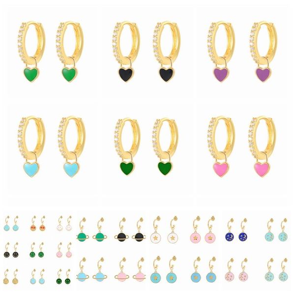 hoop & huggie canner earrings hoops 925 sterling silver ear rings for women dropping oil love heart star earth boucle oreille femme, Golden;silver
hoop & huggie canner earrings hoops 925 sterling silver ear rings for women dropping oil love heart star earth boucle oreille femme, Golden;silver