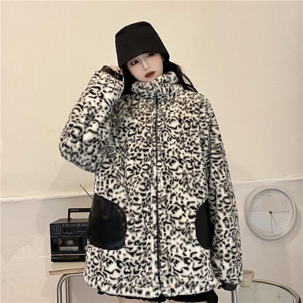 women's jackets winter coats on both sides harajuku leopard-print lamb fur integrates high street fashion trend warm loose leather clot, Black;brown
women's jackets winter coats on both sides harajuku leopard-print lamb fur integrates high street fashion trend warm loose leather clot, Black;brown