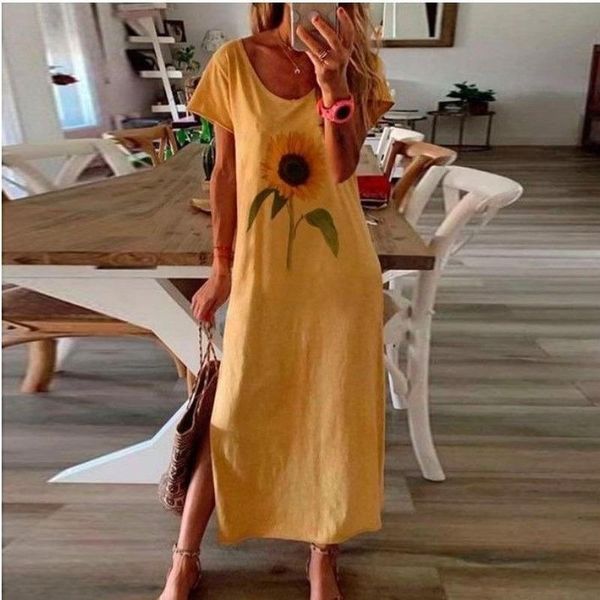 casual dresses cotton summer women dress flower print short sleeve split hem long midi sundress fashion female clothing beach, Black;gray
casual dresses cotton summer women dress flower print short sleeve split hem long midi sundress fashion female clothing beach, Black;gray