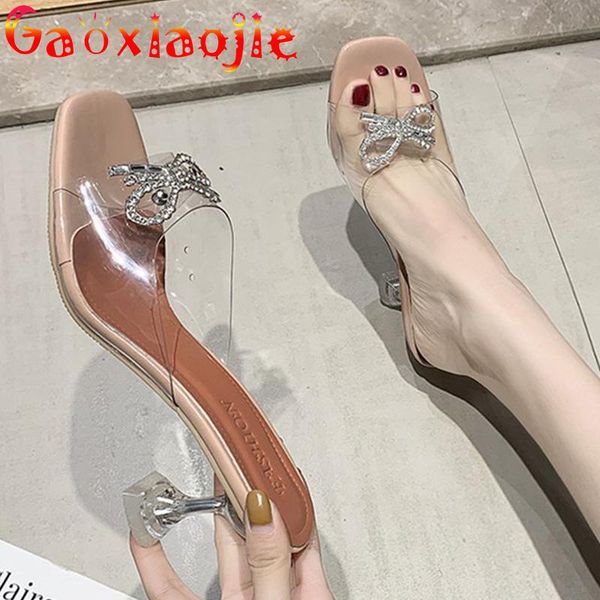 slippers summer butterfly-knot women shoes square end peep toe sandals fashion rhinestone transparent high heel office, Black
slippers summer butterfly-knot women shoes square end peep toe sandals fashion rhinestone transparent high heel office, Black