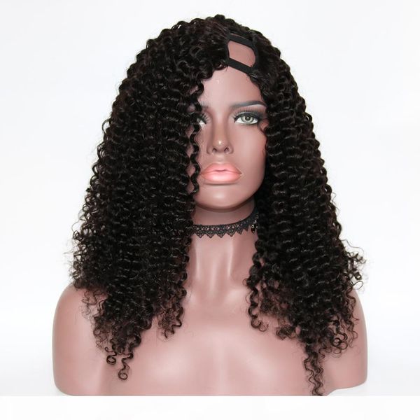 130 density virgin human hair u part wig for woman brazilian remy hair u part wigs can do custom parting as request, Black
130 density virgin human hair u part wig for woman brazilian remy hair u part wigs can do custom parting as request, Black