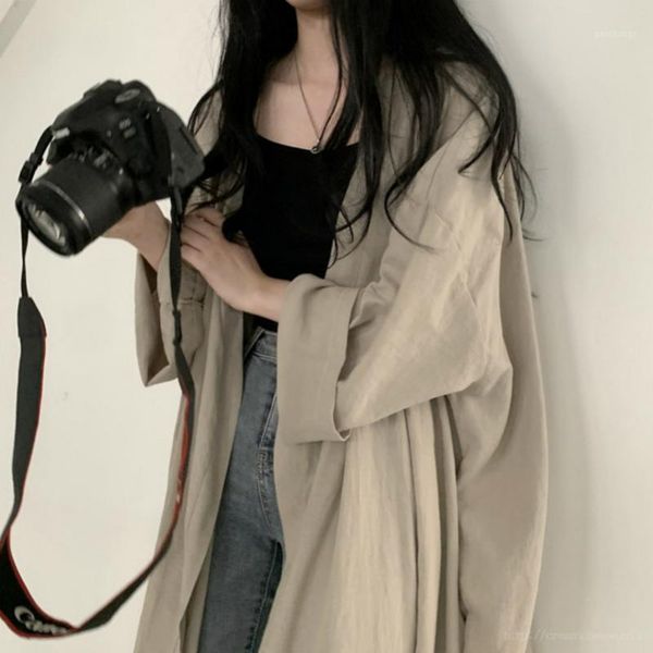 women's trench coats 2021 women autumn long thin cardigan coat oversized full sleeve windbreaker solid color cloak open stitch1, Tan;black
women's trench coats 2021 women autumn long thin cardigan coat oversized full sleeve windbreaker solid color cloak open stitch1, Tan;black