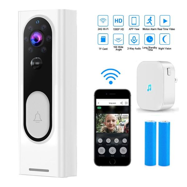 1080p hd video doorbell wifi wireless visual camera infrared alarm security intercom smart home security alarm system
1080p hd video doorbell wifi wireless visual camera infrared alarm security intercom smart home security alarm system