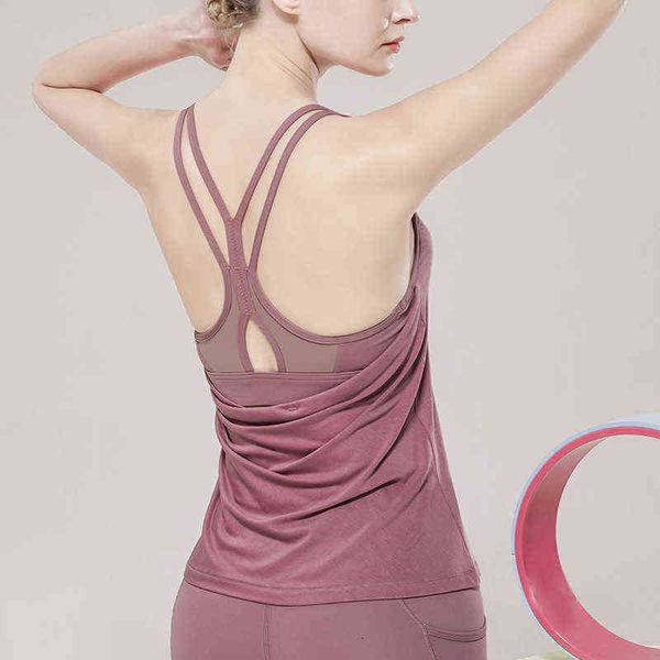women's tanks camis fake two-piece vt women's fitns suit running back sports bra sling loose yoga top, White
women's tanks camis fake two-piece vt women's fitns suit running back sports bra sling loose yoga top, White